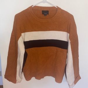 Quarter Sleeve Striped Sweater